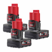 Milwaukee M12B6 12V 6.0Ah Redlithium-ion Battery (3 Pack)