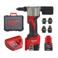 Milwaukee M12BPRT-201X 12V Pop Rivet Tool Kit with 1x 2.0Ah Battery