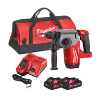 Druil Casúir Gan Scuab Milwaukee M18FH-302X 18V Breosla 4-Mód 26mm SDS Plus le 2x Ceallraí 3.0Ah