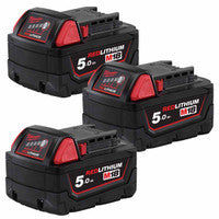 Milwaukee M18B5 18V 5.0Ah Redlithium-Ion Slide Battery (3 Pack)