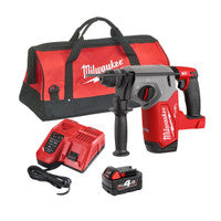 Druil Casúir Gan Scuab Milwaukee M18FH-401X 18V Breosla 4-Mód 26mm SDS Plus le Ceallraí 1x 4.0Ah
