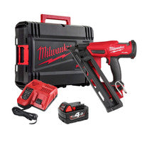 Milwaukee M18FN15GA-401X 18V Fuel 15 Ga Angled Second Fix Finish Nailer with 1x 4.0Ah Battery