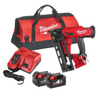 Milwaukee M18FN16GA-402X 18V Fuel 16 Ga Angled Second Fix Finish Nailer with 2x 4.0Ah Batteries