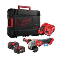 Milwaukee M18ONEFSAG115XPDB-502X 18V Cordless One-Key 115mm Angle Grinder with 2x 5.0Ah Batteries