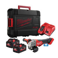 Milwaukee M18ONEFSAG115XPDB-802X 18V Cordless One-Key 115mm Angle Grinder with 2x 8.0Ah Batteries
