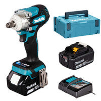 Makita DTW300RTJLXT 18V Brushless 1/2" Impact Wrench with 2x 5.0Ah Batteries, Charger and Makpac Case