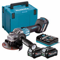 Makita GA023GD202 40V Max XGT 125mm Brushless Angle Grinder with 2 x 2.5Ah Batteries