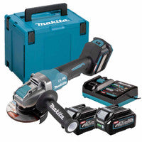 Makita GA043GD202 40V Max XGT 115mm Brushless Angle Grinder with 2 x 2.5Ah Batteries