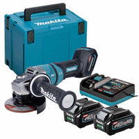 Makita GA049GD202 40V Max XGT 115mm Brushless Angle Grinder with 2 x 2.5Ah Batteries
