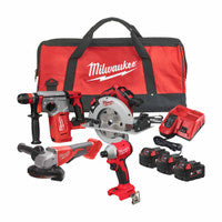 Milwaukee M18BLPP4A2-503B 18V 4 Piece Brushless Power Pack with 3x 5.0Ah Batteries