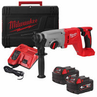 Milwaukee M18 BLHACD26-402X 18V Brushless 26mm SDS Plus D-Handle Hammer with 2x 4.0Ah Batteries