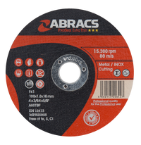 Abracs Proflex Extra Thin Cutting Discs 100mm x 1.0mm x 16mm - 25 Pack