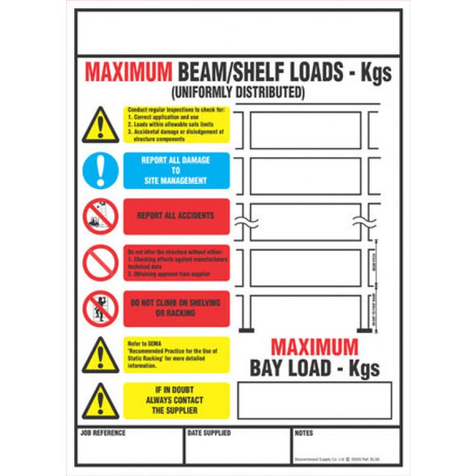 Premium Pallet Racking & Shelving Loading Sign