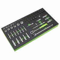 Sealey S01270 Siegen Socket Set with Tool Tray 3/8" Sq Drive (62 Pieces)