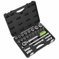 Sealey S01288 Siegen Extending Ratchet Socket Set 1/2" Sq Drive (26 Pieces)
