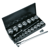 Sealey S0768 Socket Set 21pc 1"Sq Drive 6pt WallDrive Metric