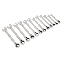 Sealey S0840 Reversible Ratchet Combination Spanner Set 12pc Metric