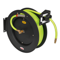 Sealey SA841HV Retractable Air Hose Metal Reel 15m Ø10mm ID High Visibility TPR Hose