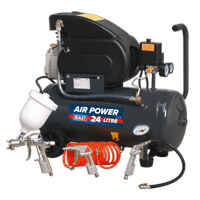 Sealey SAC2420EPK Compressor 24L Direct Drive 2hp with 4pc Air Accessory Kit