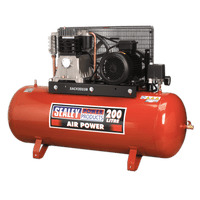 Sealey SAC42055B Compressor 200L Belt Drive 5.5hp 3ph 2-Stage with Cast Cylinders