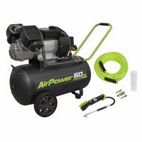 Sealey SAC5030VEKIT Air Compressor 50L Direct Drive 3hp & Air Accessory Kit