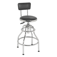 Sealey SCR14 Workshop Stool Pneumatic with Adjustable Height Swivel Seat & Back Rest