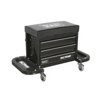 Sealey SCR18B Mechanic's Utility Seat & Toolbox - Black