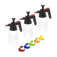Sealey SCSGCOMBO Premium Pressure Solvent Sprayers 1L & Colour-Coded Caps Combo