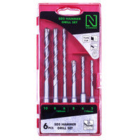 N-Durance SDSKIT6 SDS Quad Hammer Drill Bit Set (6 Pieces)