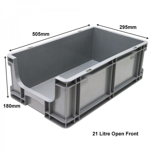 21 Litre Euro Box Half Open Front - 505mm x 295mm x 180mm - SPK18K AV