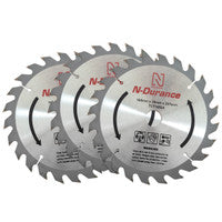 N-Durance TCT16524 TCT Circular Saw Blade 165 x 20mm 24T (Pack of 3)