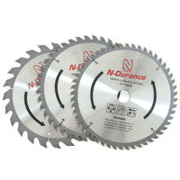 N-Durance TCT165PACK TCT Circular Saw Blade 165 x 20mm 24T/40T/52T (Pack of 3)