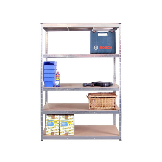WC-005 Galvanised 5 Tier Boltless Shelving Unit - 1800 x 1200 x 600mm