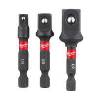 Milwaukee 4932479228 3 Piece 1/4in Hex Square Shockwave Socket Adaptor