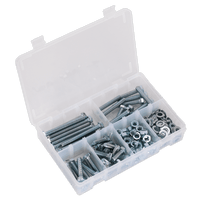 Sealey AB051SNW Setscrew, Nut & Washer Assortment 220pc High Tensile M8 Metric