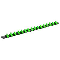 Sealey AK27052HV Socket Retaining Rail with 16 Clips 1/4"Sq Drive - Hi-Vis Green