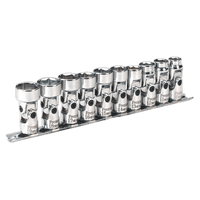 Sealey AK2710 Universal Joint Socket Set 10pc 3/8"Sq Drive 6pt WallDrive® Metric