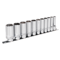 Sealey AK2743 Socket Set 11pc 3/8"Sq Drive Deep Lock-On™ 6pt Imperial