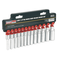 Sealey AK69813D Socket Set 13pc Deep 1/4"Sq Drive Total Drive®