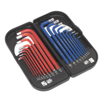 Sealey AK7176 TRX-Star & Ball-End Hex Key Set 18pc Long Anti-Slip