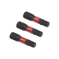 Giotaí Uirlise Cumhachta Tionchair Heicseagánach 5mm Sealey AK8213 25mm - 3 phíosa