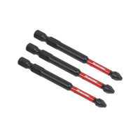 Sealey AK8258 Pozi #2 Impact Power Tool Bits 75mm - 3pc
