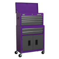 Sealey AP2200BBCP Topchest & Rollcab Combination 6 Drawer with Ball Bearing Slides - Purple/Grey