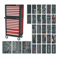 Sealey APTTC02 Topchest & Rollcab Combination 14 Drawer with Ball Bearing Slides & 1233pc Tool Kit