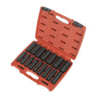 Sealey AK5816M 1/2"Sq Drive Deep Metric Impact Socket Set 16pc