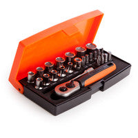 Tacar Soicéid Bahco SL25 Tiomántán Méadrach 1/4" 25 phíosa