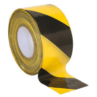 Sealey BTBY Hazard Warning Barrier Tape 80mm x 100m Black/Yellow Non-Adhesive
