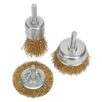 Sealey BWBS03 Wire Brush Set 3pc Brassed
