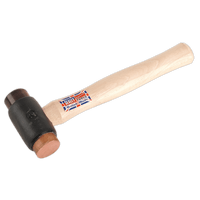 Sealey CRF25 Copper/Rawhide Faced Hammer 2.25lb Hickory Shaft