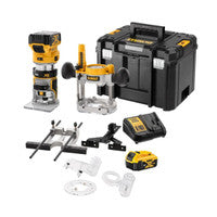 DeWalt DCW604P2 18V XR Brushless 1/4" Router with 2x 5.0Ah Batteries